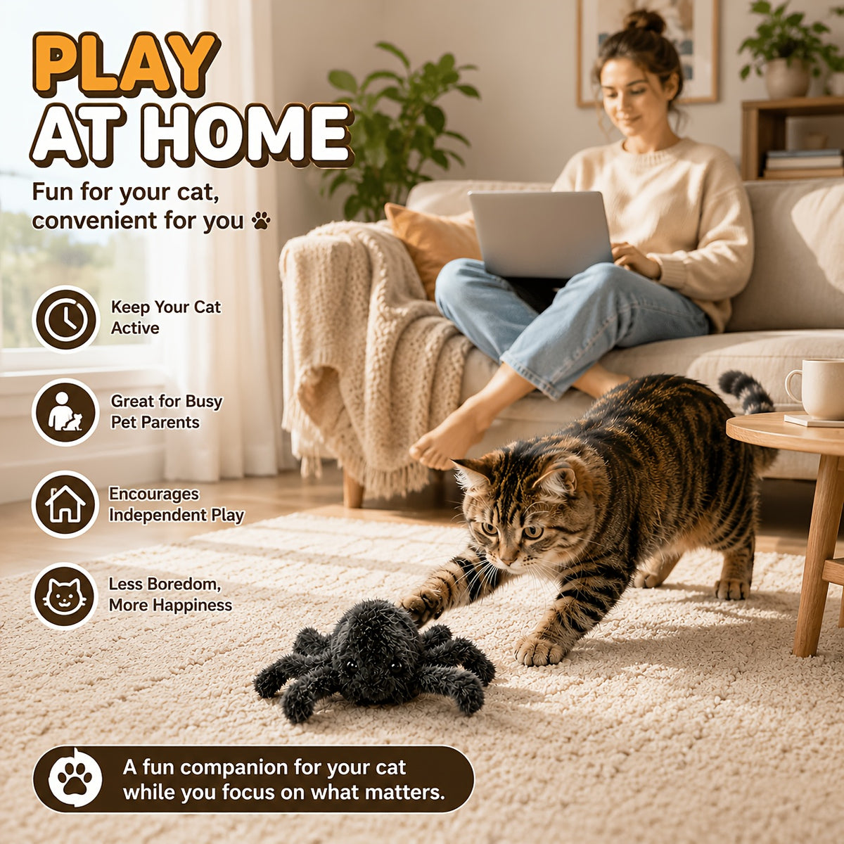 Plush Spider Cat Toy