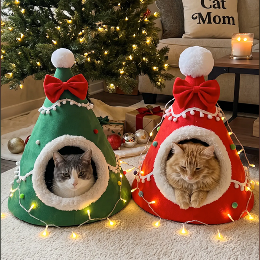 Cozy Holiday Cat Bed